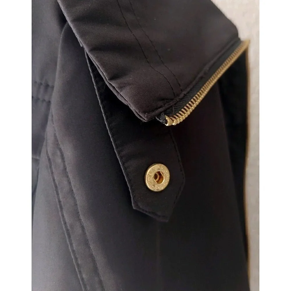 Women's Platinum Utex Black Rain Jacket Long Sleeves Zip Front Size M - Picture 7 of 7